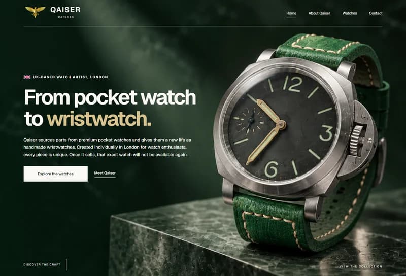 Qaiser Watches website preview