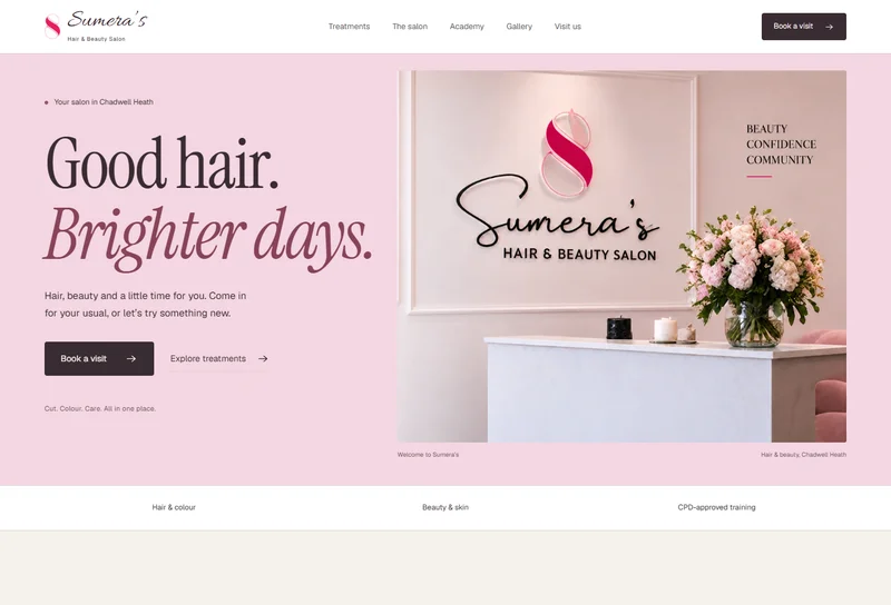 Sumera’s website preview