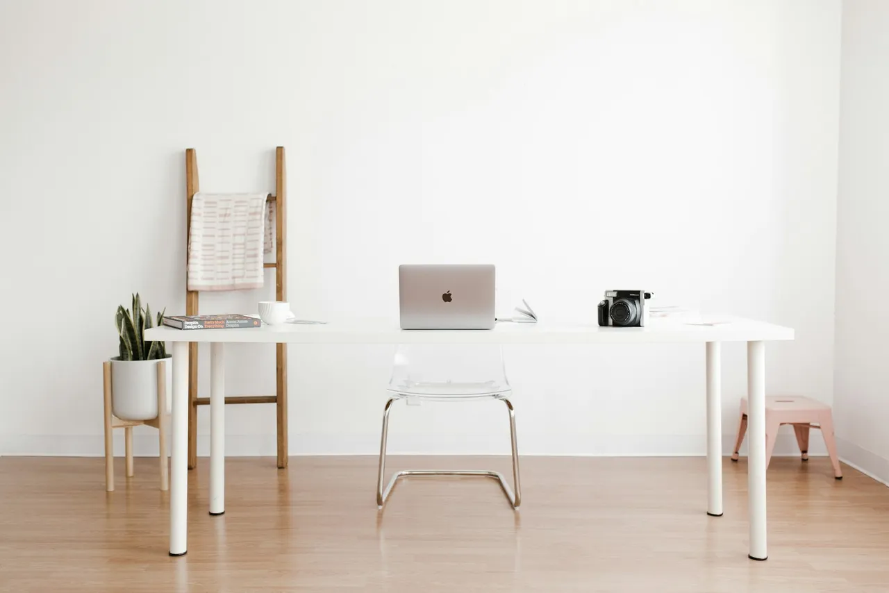 A laptop on a table