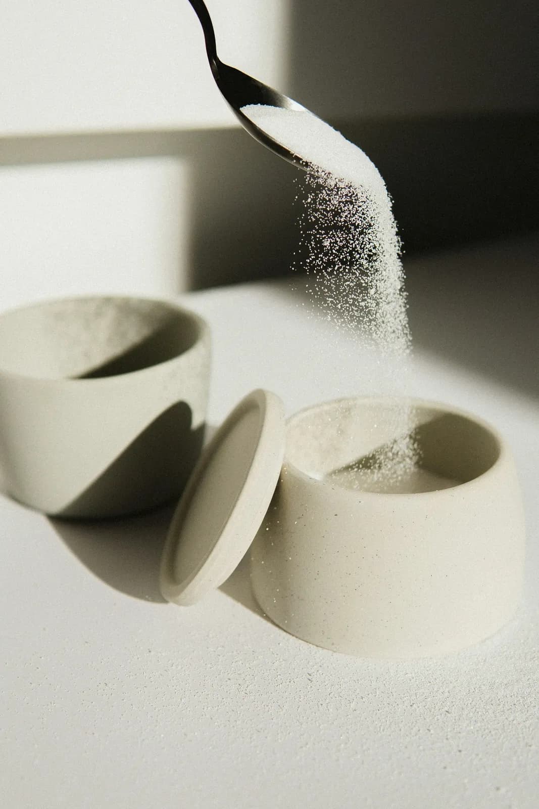 White ceramic bowl on white table