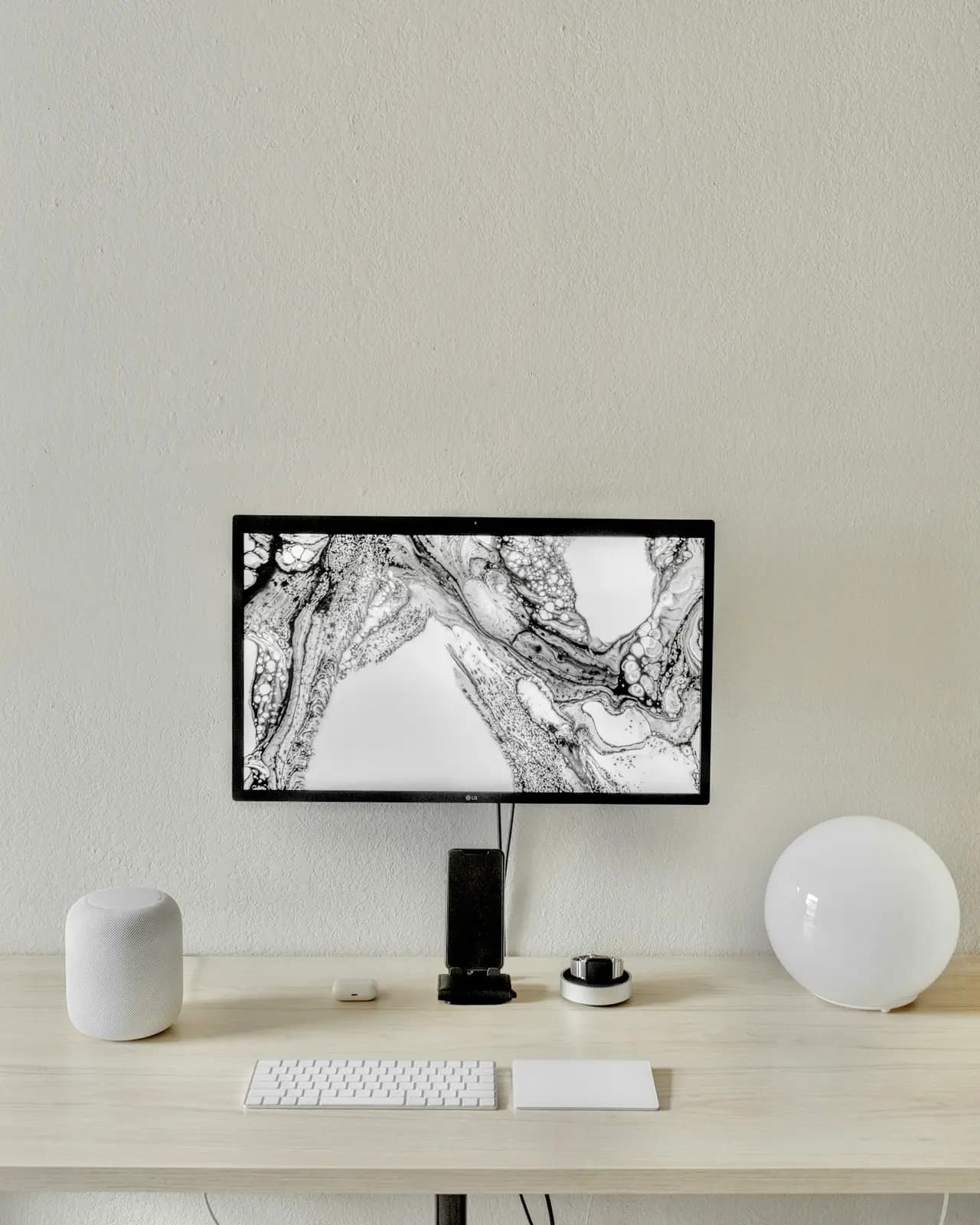 Black and white abstract painting